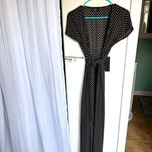Long black with off white markings long dress Small